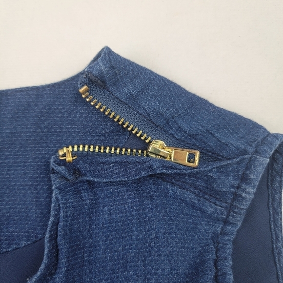 A Loves A navy zip shoulder faux pocket tie aline dress - Picture 4 of 5